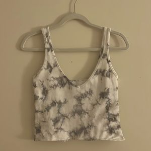 light grey and white cropped tank